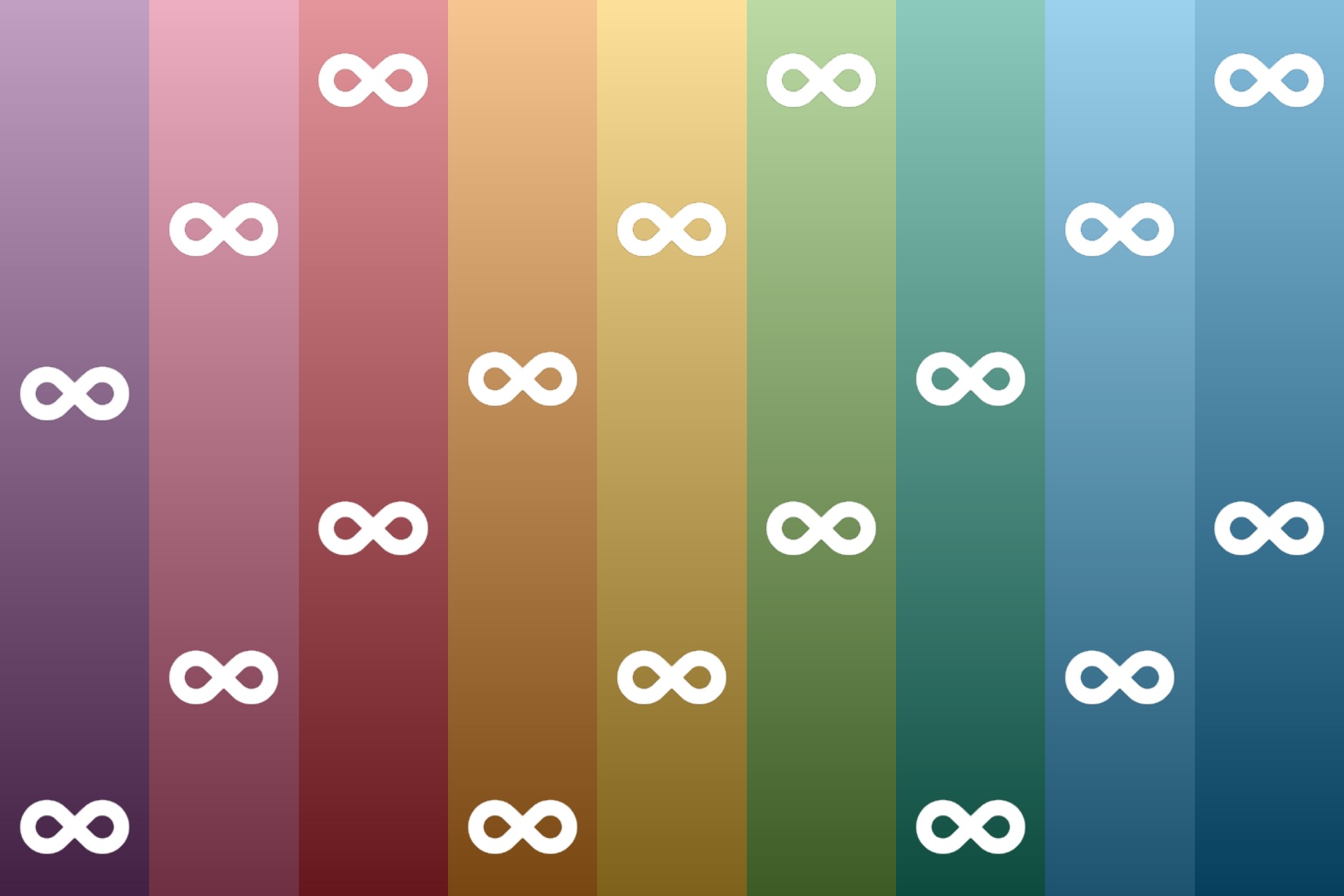 neurodiversity - infinity logos on a rainbow background